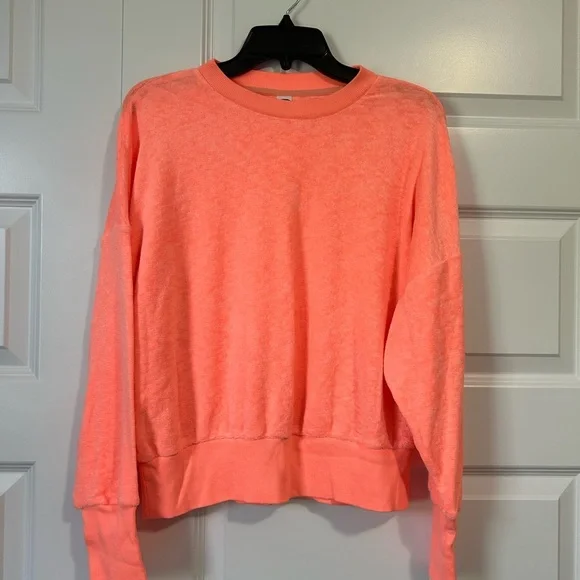 Neon Orange Cropped Sweater - Picture 3 of 5